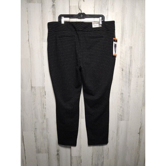 DALIA Pants Black Check Narrow Leg Sits at Waist Inseam 29 in Size XXL - Picture 4 of 11